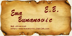 Ema Bunanović vizit kartica